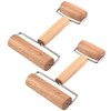 Pack of 2 Rolling Pin, Wooden Rolling Pin with Wheels,