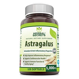 Herbal Secrets Astragalus - 1000 Mg, 120 Softgels - Helps Improves inflammatory Response * Supports Cardiovascular Heath*