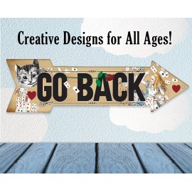 Lone Star Art Metal Sign - Go Back - Directional Arrow Sign - Durable Metal Sign - Nursery