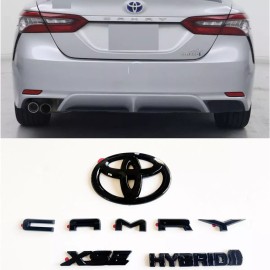 CAMRY 2018-2024 TOYOTA CAMRY XSE HYBRID GLOSS BLACK EMBLEM OVERLAY KIT PT948-03190-02