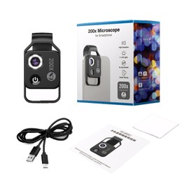 AIXXCUVQ Universal Compatible Microscope Lens For Smartphone Cameras Suitable For 98 Of Smartphones With Universal Clips ABS, Black standard