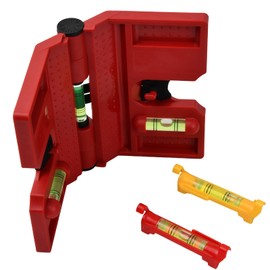 Angle Spirit Level Red Post Spirit Level with Magnet, Post Spirit Level 18.8 cm x 13.4 cm for Pipe Installation Picture Hanging Mounting Aid