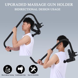 Massage Gun Holder Shoulder Neck Back Handheld Self Massage Gun Mount Compatible with Most Massage Guns Professional Grade Design for Hard to Reach Areas - Gift for Women & Men