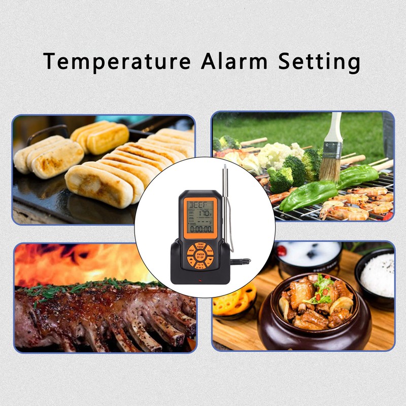 Wireless Barbecue Thermometer 328ft Remote Range Digital Kitchen Thermometer with