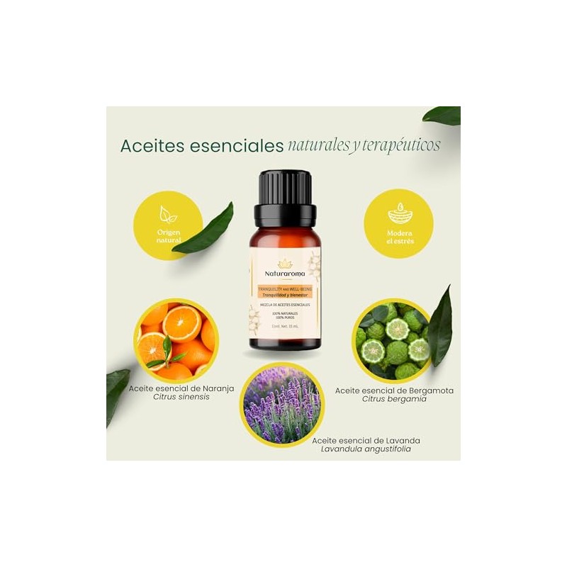 Aceite Esencial Tranquility and Well-Being, Mezcla de Lavanda, Naranja y