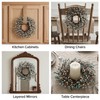 Quixem 15 Inch Rustic Teal Cream Pip Berry Candle Ring