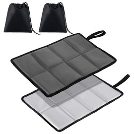 WUFANC Pack of 2 Seat Cushion Outdoor Foldable – Daily Seat Pad Outdoor, Moisture-Resistant, Machine Washable – Outdoor Seat Cushion Weatherproof for Camping, Picnics and Mountaineering (Grey)