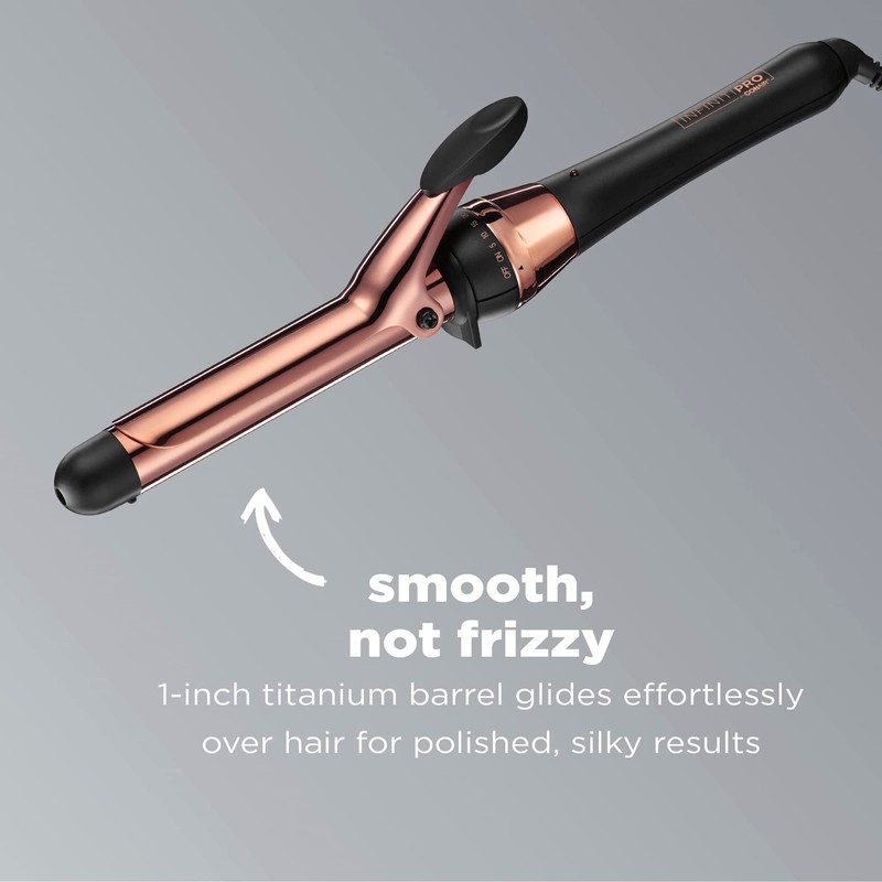 CONAIR INFINITIPRO Rose Gold Titanium 1-Inch Curling Iron, 1-inch barrel