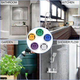 Xutong Shower Flow Reducer Limiter Set - Fixed Nozzle & Handheld Shower Control Valve Flow Rate 1.2/1.5/1.8/2/2.2/2.5 GPM Water Saver