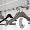 Wonderjune 4 Pcs Closet Rod Hooks Plastic Snap-in Support Brackets