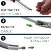Cable retraction aid for empty pipes, fixed retraction aid for