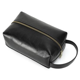 CONTACT'S FAMILY Electronics Essentials Organizer Bag, Portable Leather Storage Bag for Daily Storage and Protection of Accessories, black, pocket organizer