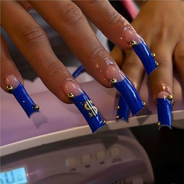 RUOKEXIN Curved Nail Tips,XXL Long Press on Nails French Tip