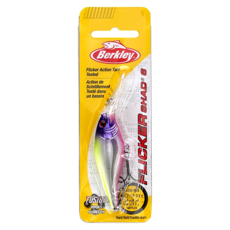 Berkley Flicker Shad Fishing Lure, Black Gold Sunset, 1/4 oz,
