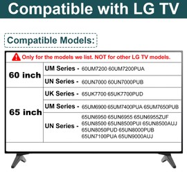 Stand for LG TV Legs, TV Legs for 60 65 Inch LG TV Stand Replacement Base -60UM7200 60UN7000 60UN7000PUB 65UK7700 65UM6900 65UM7400 65UM7650 65UN6950 65UN6955ZUF 65UN8500 65UN8050 65UN7100 with Screws