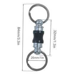 CWZ Titanium Quick Release Keychain, Retractable Key Chain Detachable Keychain Clip，Pull Apart Key Rings for Men Women, Black+silver, 80MM*25MM*40MM