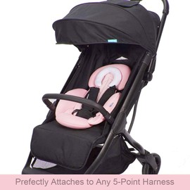 INFANZIA 2-in-1 Head & Body Support for Baby Newborn Infants - Extra Soft Stroller Cushion Pads Car Seat Insert, Perfect for Bouncer, Strollers, Swings, Light Pink