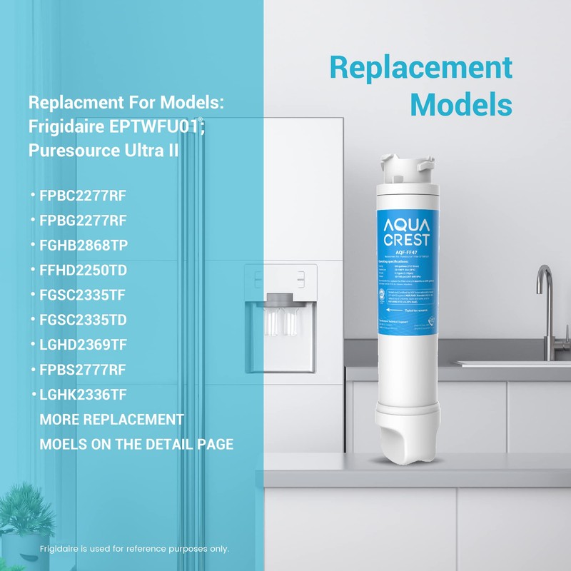 AQUACREST Refrigerator Water Filter Replacement for Frigidaire® EPTWFU01® Pure Source®