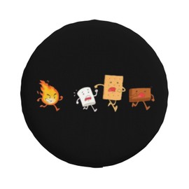 Spare Tire Cover with Marshmallow Campfire Pattern Wheel Protectors Weatherproof Wheel Covers Universal Fit for Travel SUV Truck Rv Camper Trailers Accessories 15inch