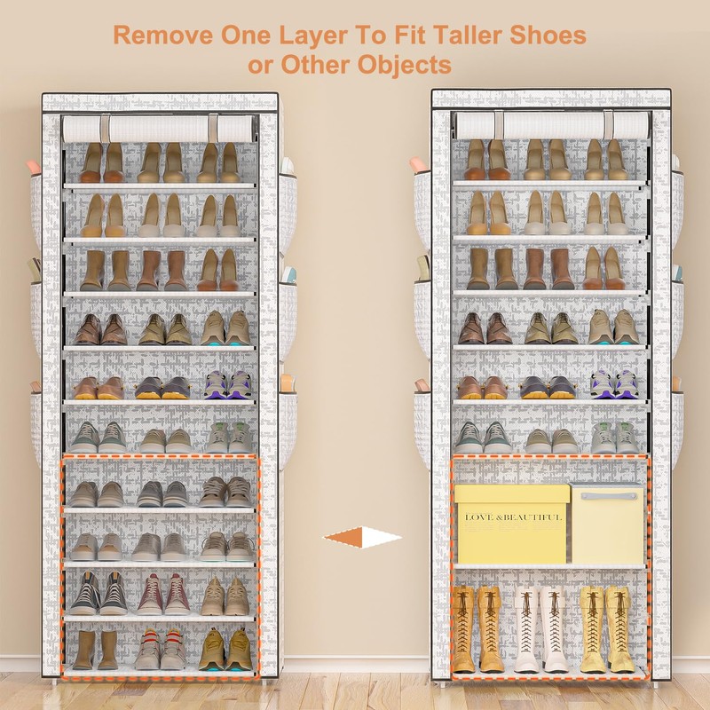 OYREL Shoes Rack 10 Tier Tall Shoe Rack with Storage
