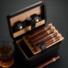 SEEJI Travel Cigar Humidor Box Case - Double Layer Design