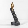 Hebdids Modern Contemplative Figure Sculpture, Black and Gold Stairs Design,