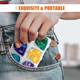 Guitar Pick Holder, Guitar Pick Case, 6-Grid Storage Organizer, Guitar Pick Storage Box, 60 Capacity, Box Only