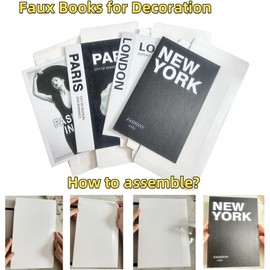 YLYKJDG Folding Decorative Books for Home Decor Set of 6 Coffee Table Books, Black and White Desk Shelf Decor,Faux/Fake Books for Decoration Office Bookshelf Decor Home Décor Accents