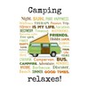 Schatzmix Tin Sign Saying Camping Relaxes White Metal Sign 20