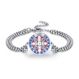 REDSUN religious protectors bracelet 925 Sterling silver stedict bracelet adjustable religious protection jewelry amulet jewelry for Christian