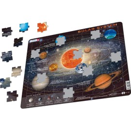 Larsen SS1 Solar System & Planets Jigsaw Puzzle for Children & Adults, English Edition - 70 Pieces | Educational and Fun Puzzle |Kids Learning and Development | Boxless Tray & Frame Included