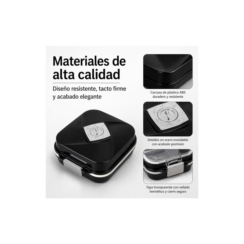 Pastillero Impermeable - Pastillero de Viaje con 7 Departamentos -