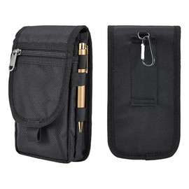 Large Smartphone Pouch, Multi-Purpose Tactical Phone Pouch, Work, Hiking, Camping, Barbecue, Rescue (Black, One Size)