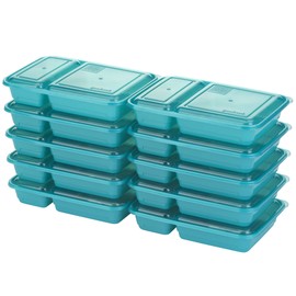 Good Cook Meal Prep, 2 compartimentos sin BPA, apto para microondas/lavaplatos/congelador, color verde azulado