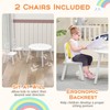 Costzon Kids Table and Chair Set, White Wooden Activity Table