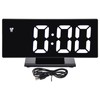 Digital Alarm Clock LED Mirror Screen USB Charging Automatic Dimming