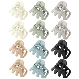 Kajeer Pack of 12 Hair Clips Small Hair Clips for Women Girls 4 cm Matte Hair Clips Non-Slip Cute Hair Clips for Thin Hair Thick Hair