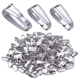 200pcs Stainless Steel Snap Bail Hook Pinch Clip Necklace Clasps Clip Pendant Charms Clasps Chain Connectors for DIY Jewelry Bracelet Crafts Making