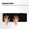 Wired Large Print Keyboard White Bold Jumbo Letters Silent Backlit