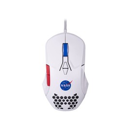 TECHZONE Mouse Gamer RGB NASA Blanco con DPI's Ajustables 800-1600, Compatible con Windows y Mac