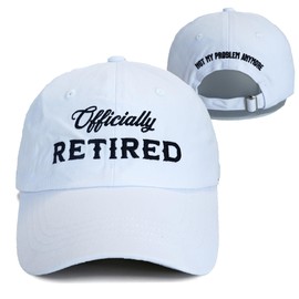 Giavuwn Officially Retired Hat for Men Women Ritirement Gift, Embroidered Not My Problem Anymore Baseball Cap White