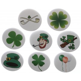 Set of 8 ST. PATRICK'S DAY Themed Magnets - Shamrock Luck Lucky Irish