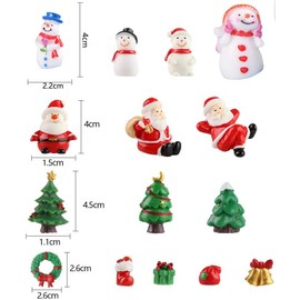 ZOYUBS Christmas Miniature Figurine Ornament Boots Wreath Santa Claus Bell Snowman Resin Craft Supplies Decoration Tabletop Bonsai Potted Plant Gardening Prop DIY Landscape Figurine Garden Bonsai