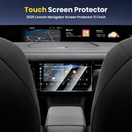 Karltys [Upgrade] 2PCS for 2025 2026 Lincoln Navigator Screen Protector 11.1 Inch [No Glare & Fingerprint] 9H Full Coverage Bubble-Free Glass Touchscreen Tempered Glass Protector 2025 Navigator Accessories