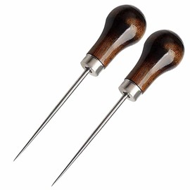 4 Pack Awl, Gourd Shape Awl Tailors Awl Wood Handle Scratch Awl Sewing Awl Tool for