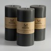 MOZEAL 3" x 6" Hand-Poured Unscented Candle,Dripless Pillar Candle Set of 3,Long Lasting Burning,Approx 120 Hours Burn Time,Rustic Country Style,for Wedding,Dinner,Christmas and Home Decor,Dark Gray