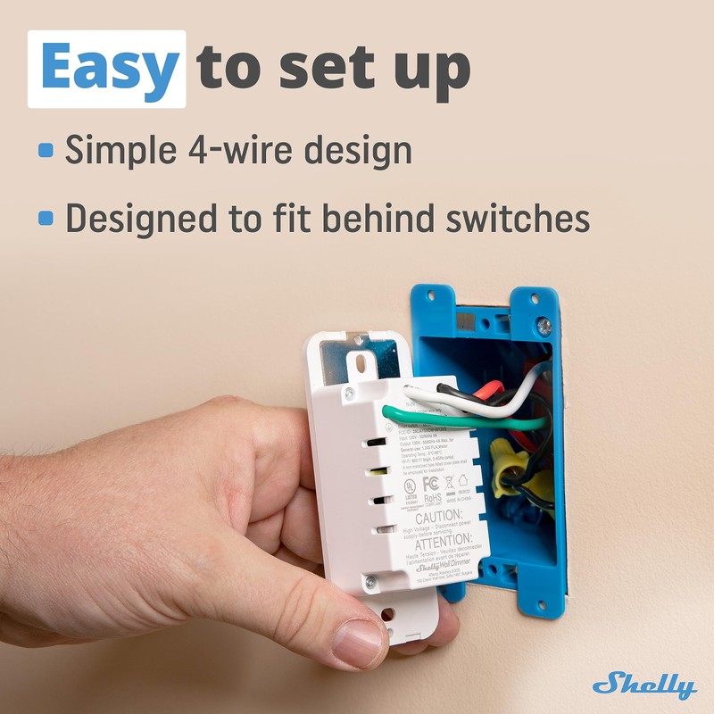 Shelly Plus Wall Dimmer UL | WiFi Smart Wall Dimmer