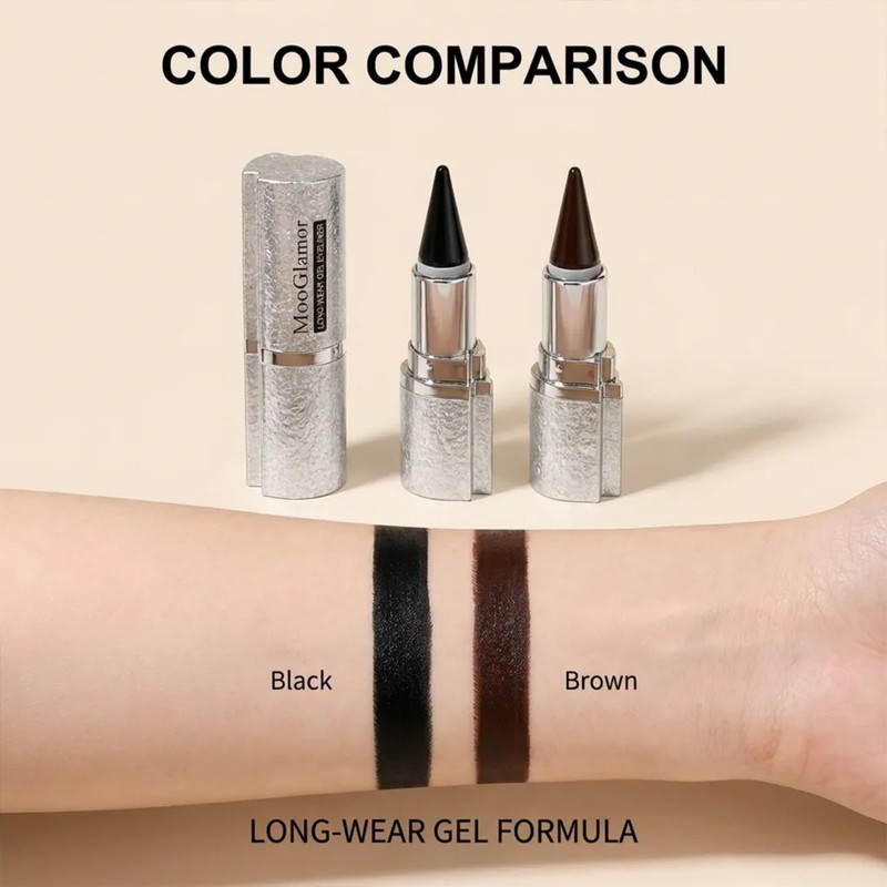 MooGlamor 2 Pcs Black Eyeliner Gel Pen Eyeshadow Stick