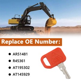 AFEISOL AT195302 AR51481 Ignition Keys, Compatible with John Deere 210C 310A 310C 410B 550B 700H 1050J 210LJ 250D 460E 410C 710D 1200 Excavator Loader Backhoe Tractors Heavy Equipment Keys(6 Pcs)