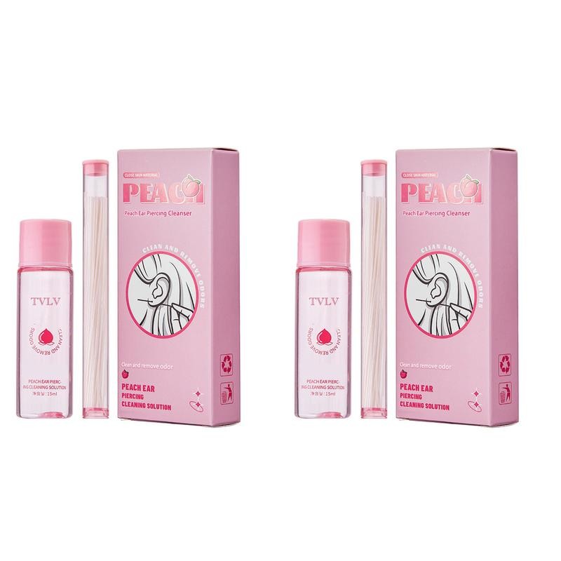 AKIESY Ear Hole Cleaning Thread, Peach-Scented Deodorizing Ear Cleaning Solution,